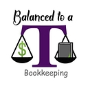 Balanced to a T Bookkeeping logo